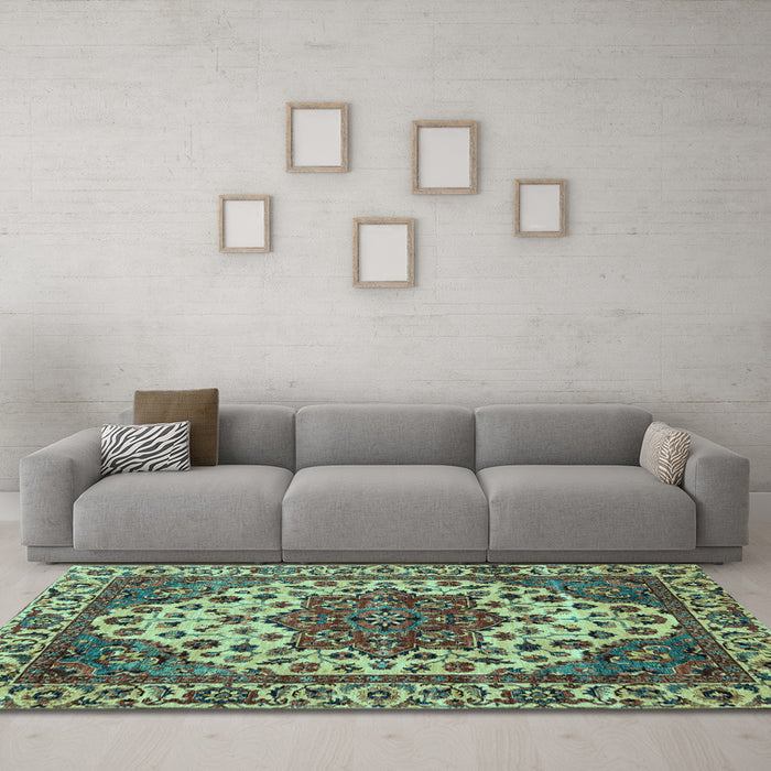Machine Washable Abstract Light Blue Modern Rug in a Living Room, wshabs3550lblu