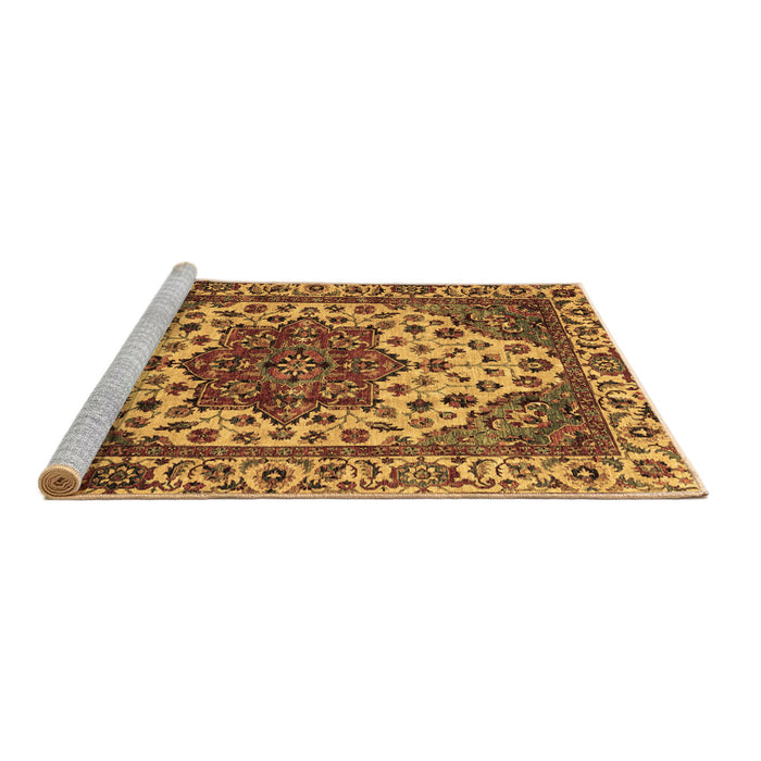 Sideview of Machine Washable Abstract Brown Modern Rug, wshabs3550brn