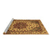 Sideview of Machine Washable Abstract Brown Modern Rug, wshabs3550brn