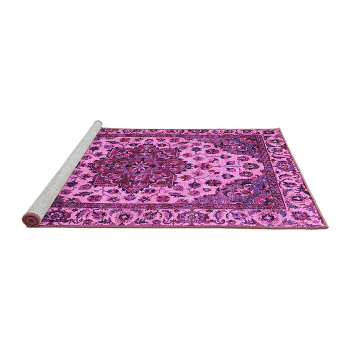 Sideview of Machine Washable Abstract Purple Modern Area Rugs, wshabs3550pur