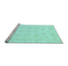 Sideview of Machine Washable Oriental Light Blue Traditional Rug, wshabs3551lblu