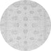 Round Oriental Gray Traditional Rug, abs3551gry