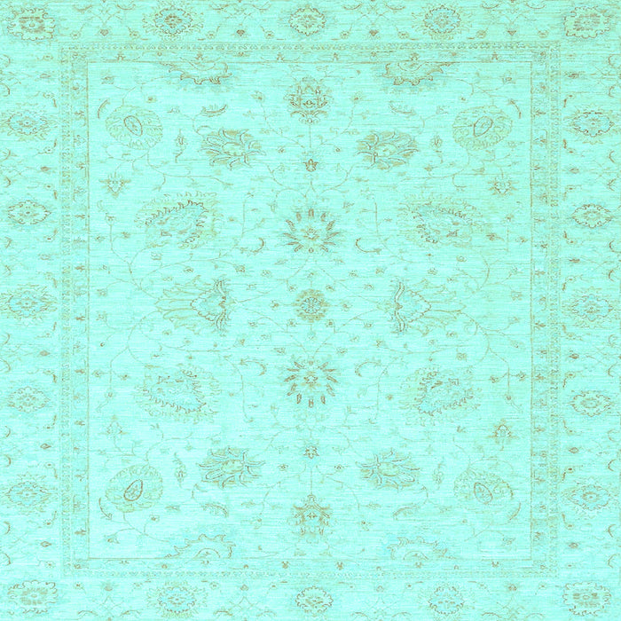 Square Oriental Light Blue Traditional Rug, abs3551lblu