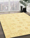 Abstract Sun Yellow Oriental Rug in Family Room, abs3551