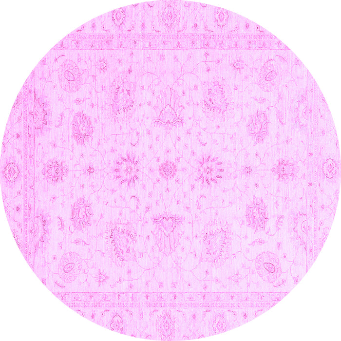 Round Oriental Purple Traditional Rug, abs3551pur