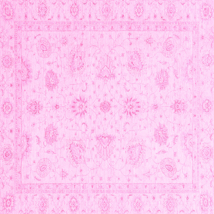 Square Machine Washable Oriental Pink Traditional Rug, wshabs3551pnk