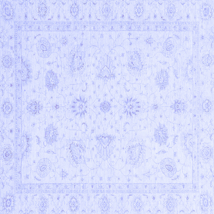 Square Machine Washable Oriental Blue Traditional Rug, wshabs3551blu