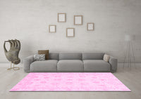 Machine Washable Oriental Pink Traditional Rug, wshabs3551pnk