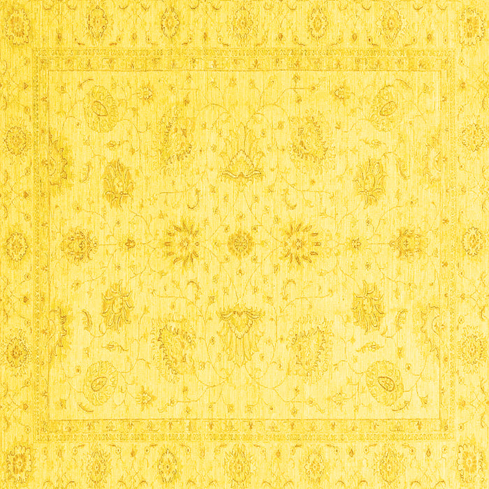 Square Oriental Yellow Traditional Rug, abs3551yw