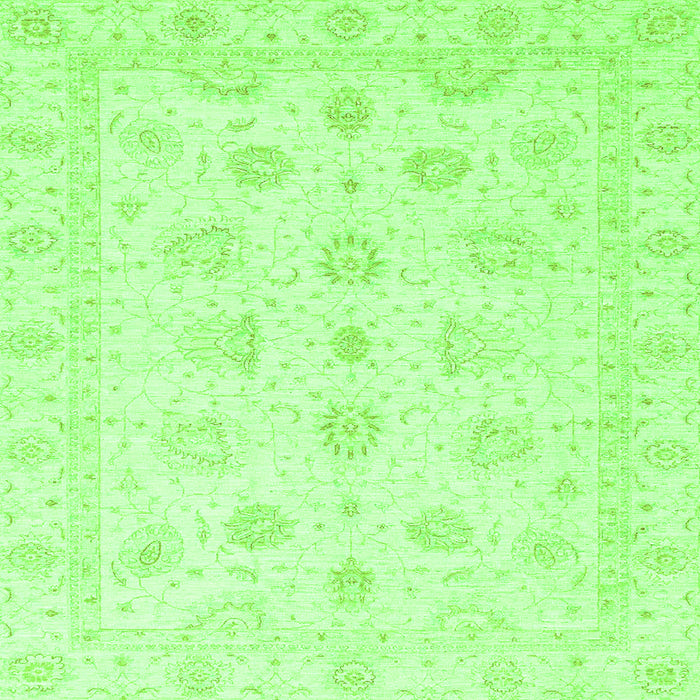 Square Machine Washable Oriental Green Traditional Area Rugs, wshabs3551grn