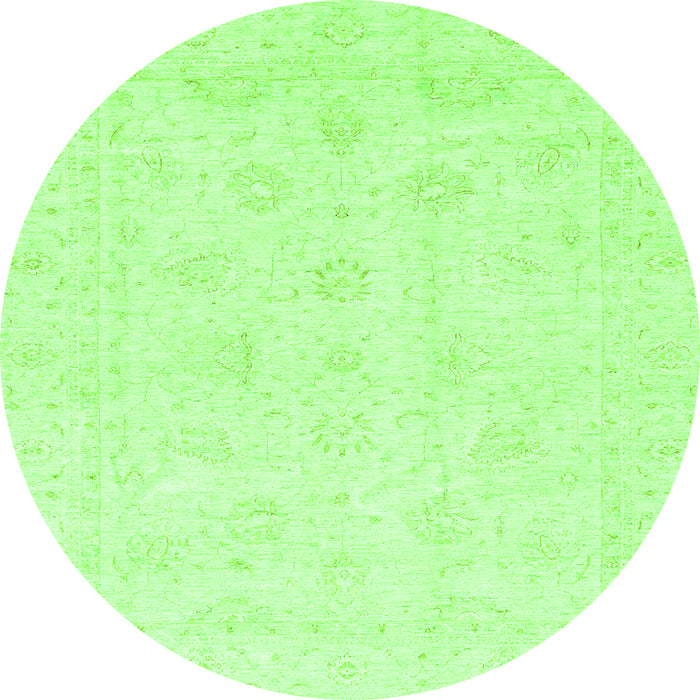 Round Oriental Green Traditional Rug, abs3552grn