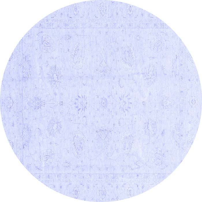 Round Oriental Blue Traditional Rug, abs3552blu