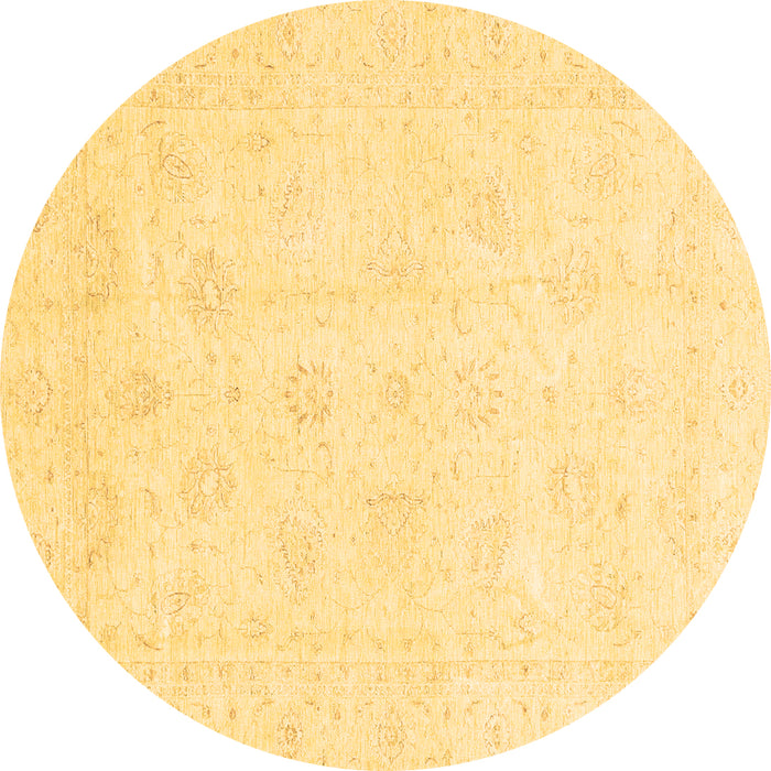 Round Machine Washable Oriental Brown Traditional Rug, wshabs3552brn