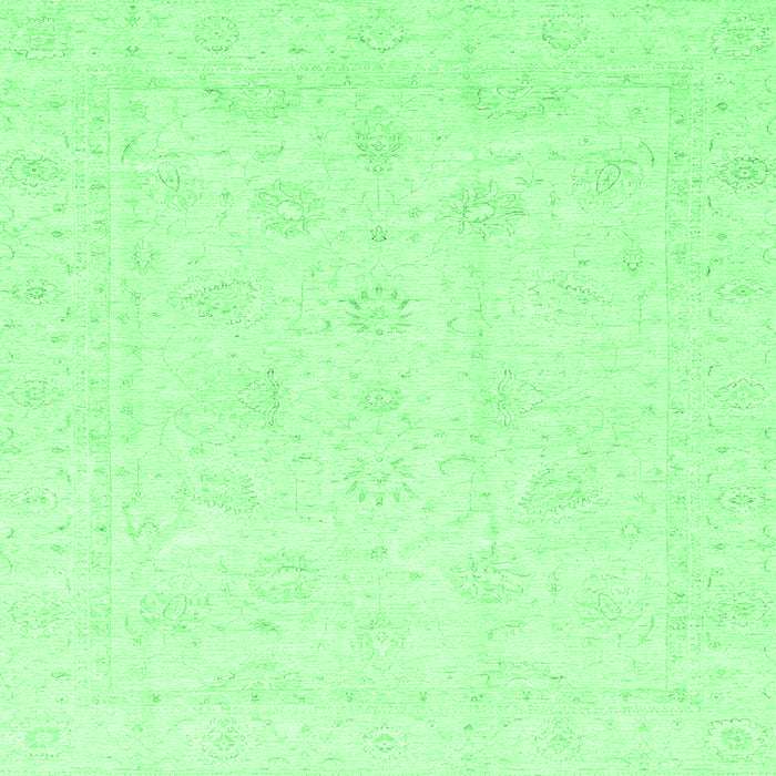 Square Oriental Emerald Green Traditional Rug, abs3552emgrn