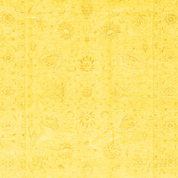 Machine Washable Oriental Yellow Traditional Rug, wshabs3552yw