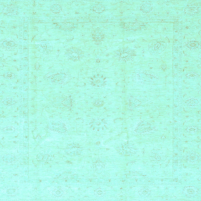 Square Machine Washable Oriental Light Blue Traditional Rug, wshabs3552lblu