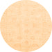 Round Oriental Orange Traditional Rug, abs3552org