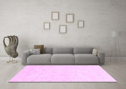 Machine Washable Oriental Purple Traditional Area Rugs in a Living Room, wshabs3552pur