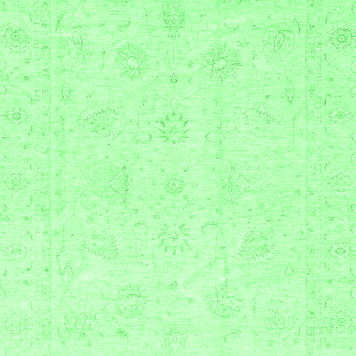 Machine Washable Oriental Emerald Green Traditional Area Rugs, wshabs3552emgrn