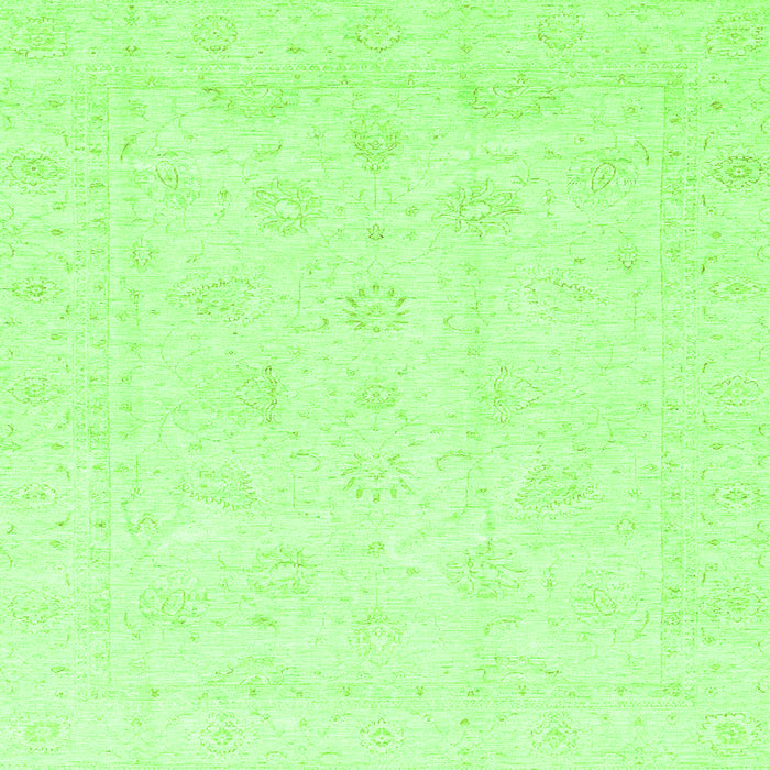 Square Oriental Green Traditional Rug, abs3552grn