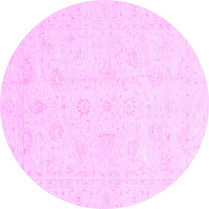 Round Machine Washable Oriental Purple Traditional Area Rugs, wshabs3552pur