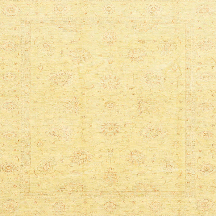 Square Abstract Chrome Gold Yellow Oriental Rug, abs3552