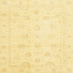 Square Abstract Chrome Gold Yellow Oriental Rug, abs3553