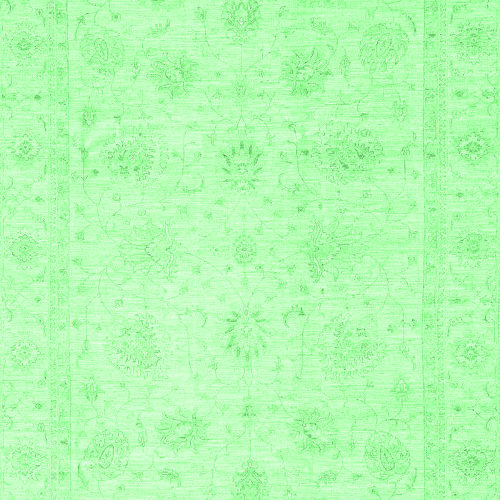 Machine Washable Oriental Emerald Green Traditional Area Rugs, wshabs3553emgrn