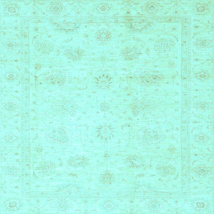 Square Machine Washable Oriental Light Blue Traditional Rug, wshabs3553lblu