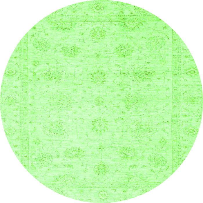 Round Oriental Green Traditional Rug, abs3553grn