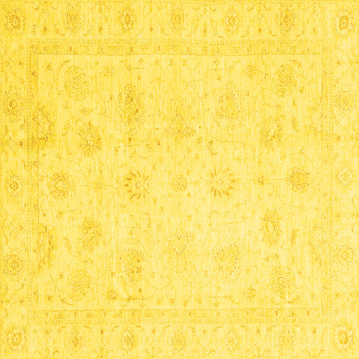Square Machine Washable Oriental Yellow Traditional Rug, wshabs3553yw