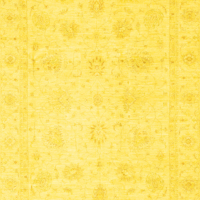 Machine Washable Oriental Yellow Traditional Rug, wshabs3553yw