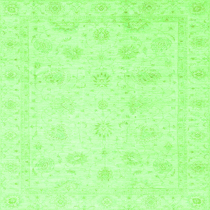 Square Oriental Green Traditional Rug, abs3553grn