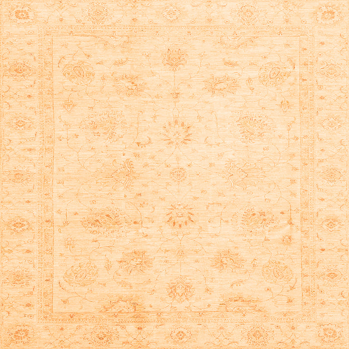 Square Machine Washable Oriental Orange Traditional Area Rugs, wshabs3553org