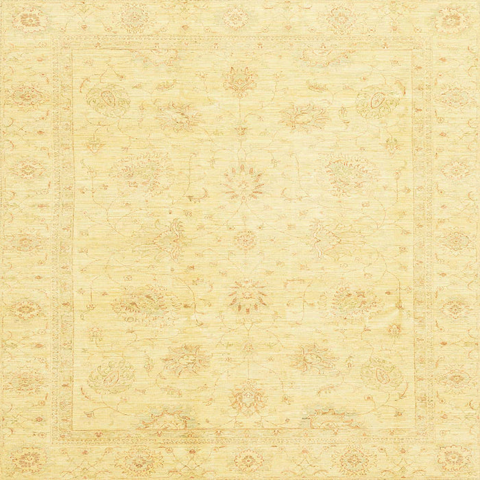 Square Machine Washable Abstract Chrome Gold Yellow Rug, wshabs3553