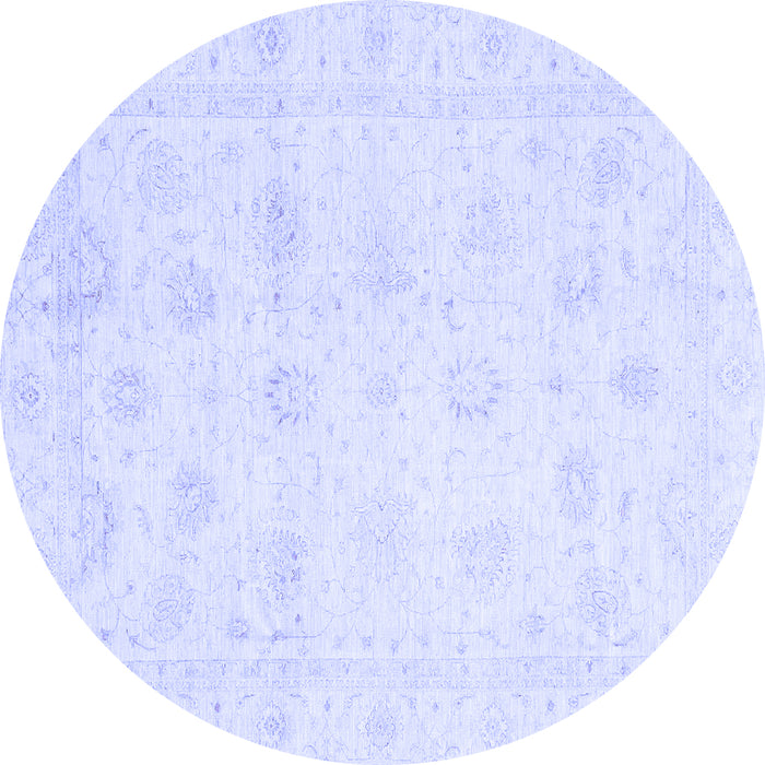 Round Oriental Blue Traditional Rug, abs3553blu