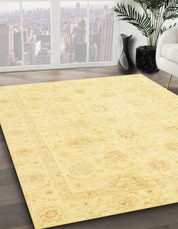 Machine Washable Abstract Chrome Gold Yellow Rug in a Family Room, wshabs3553