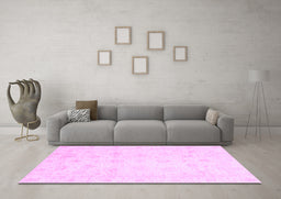 Machine Washable Oriental Purple Traditional Area Rugs in a Living Room, wshabs3553pur