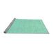 Sideview of Machine Washable Oriental Light Blue Traditional Rug, wshabs3554lblu