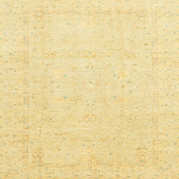 Square Abstract Chrome Gold Yellow Oriental Rug, abs3554