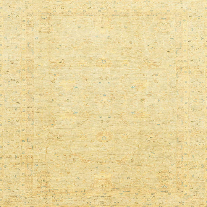 Square Abstract Chrome Gold Yellow Oriental Rug, abs3554