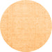 Round Oriental Orange Traditional Rug, abs3554org