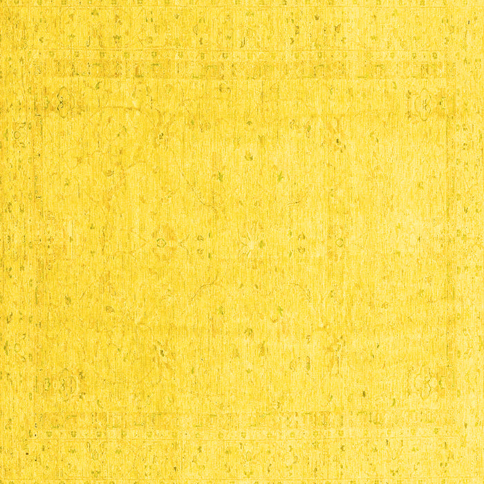 Square Oriental Yellow Traditional Rug, abs3554yw