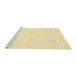 Sideview of Machine Washable Abstract Mustard Yellow Rug, wshabs3555