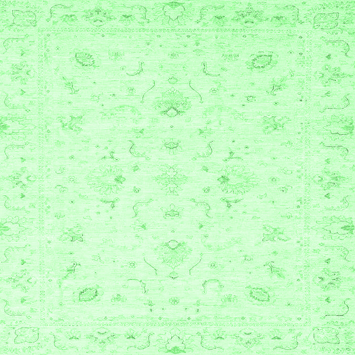 Square Machine Washable Oriental Emerald Green Traditional Area Rugs, wshabs3555emgrn