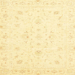 Square Machine Washable Abstract Mustard Yellow Rug, wshabs3555