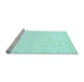 Sideview of Machine Washable Oriental Light Blue Traditional Rug, wshabs3555lblu