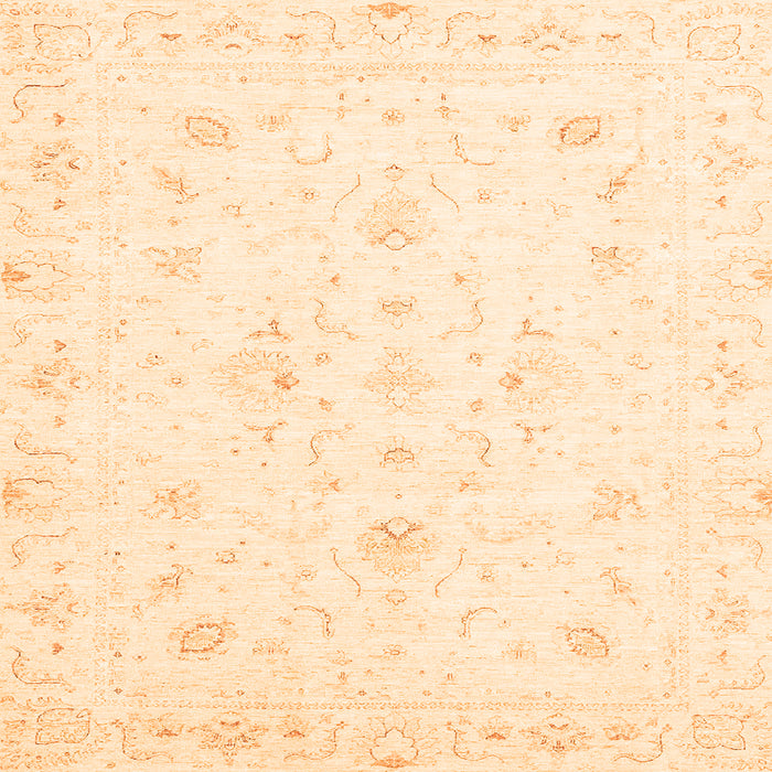 Square Oriental Orange Traditional Rug, abs3555org