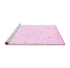 Sideview of Machine Washable Oriental Pink Traditional Rug, wshabs3555pnk