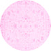 Round Oriental Pink Traditional Rug, abs3555pnk